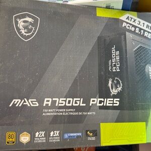 New Sealed Box MSI A750GL PCIE5 Power Supply - Black and Gray